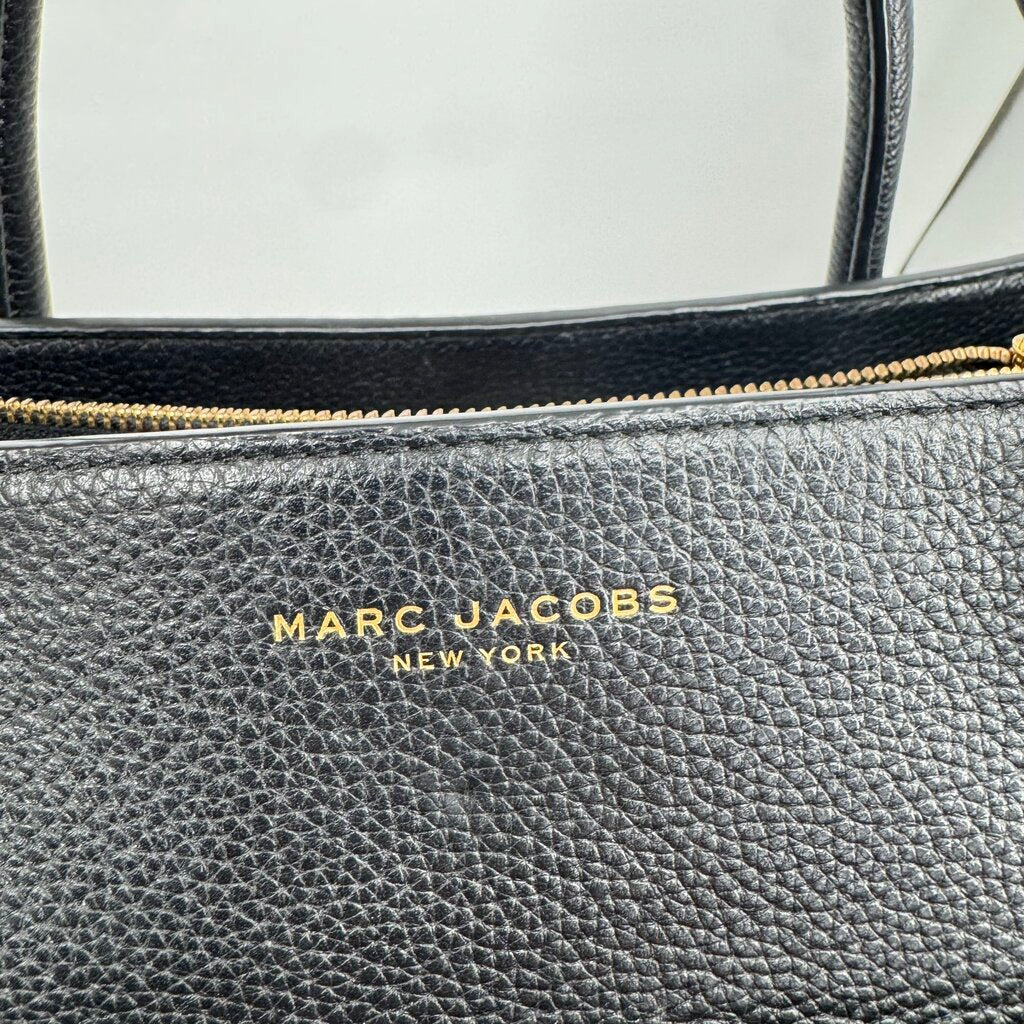women Marc Jacobs Lock That Leather Tote/Satchel Black Purse