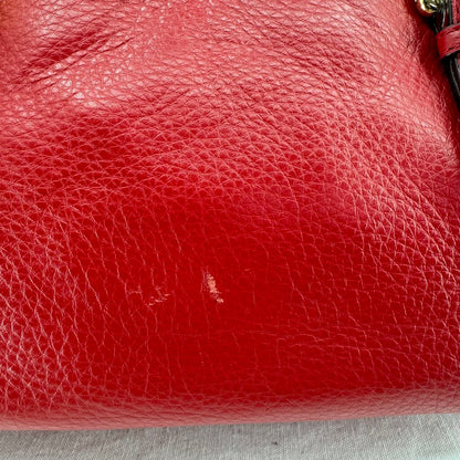 women Michael Kors Bedford Pebbled Leather Satchel Red Purse