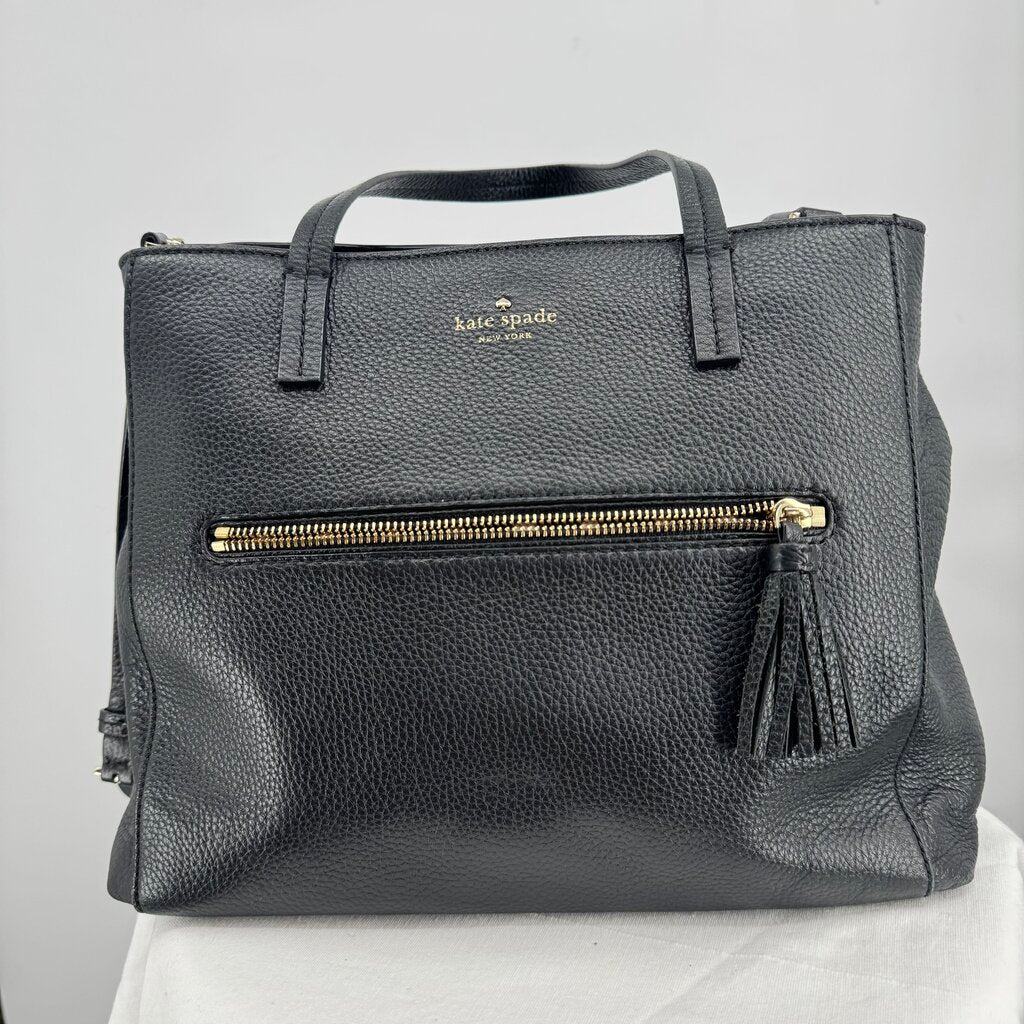 women Kate Spade Chester Street Allyn Leather Tote Black Purse