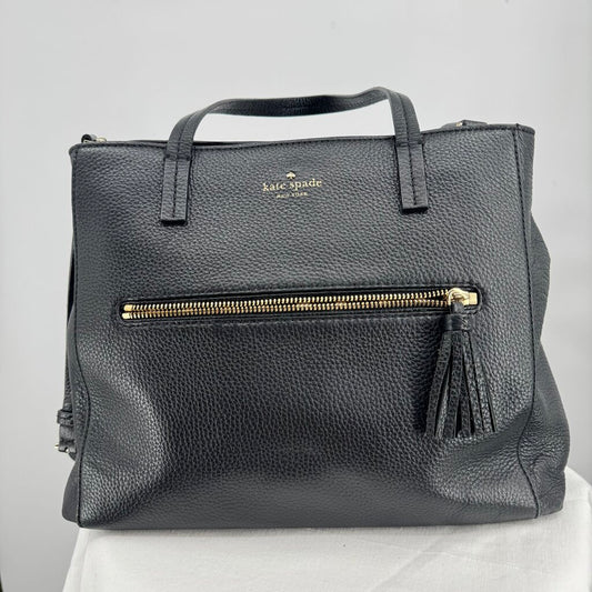 women Kate Spade Chester Street Allyn Leather Tote Black Purse