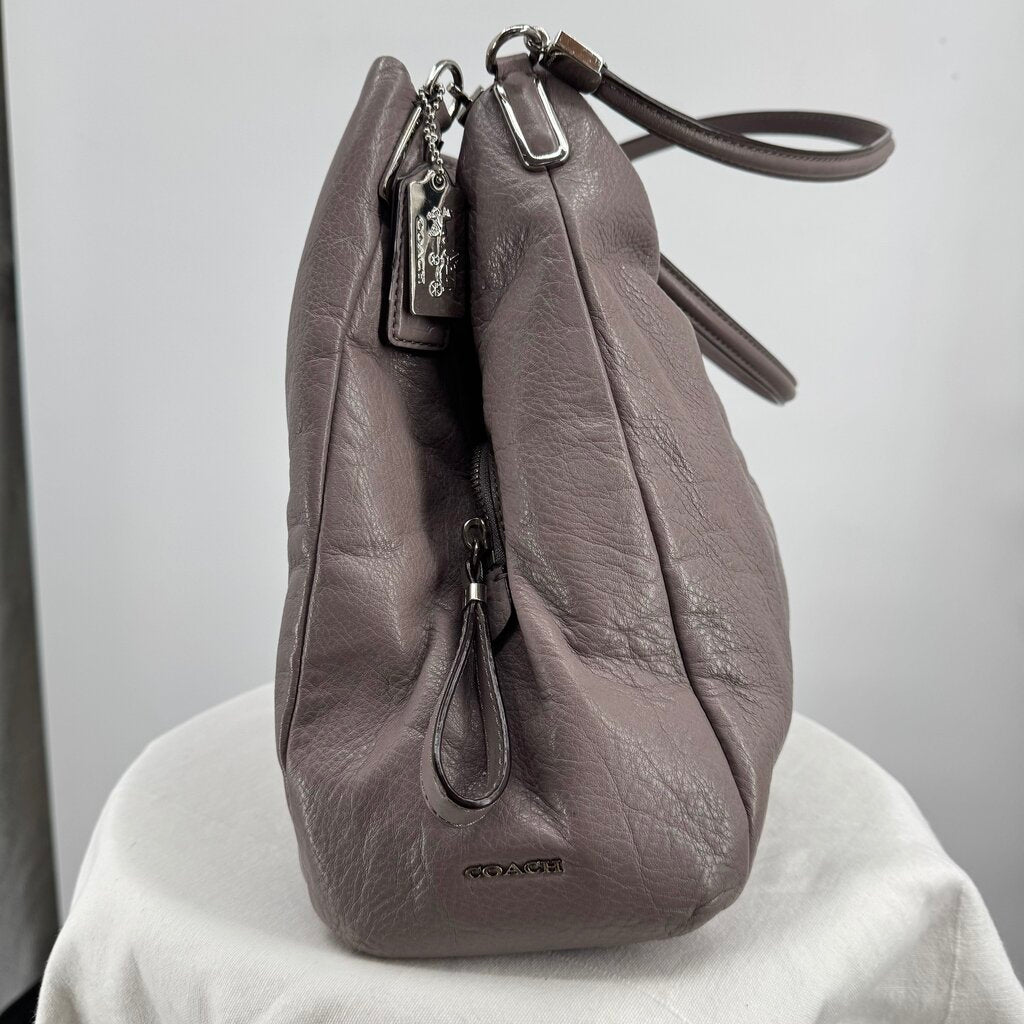 women Coach Madison Phoebe Shoulder Bag Grey Quartz Purse