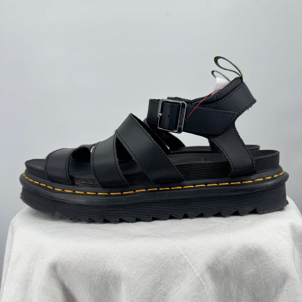 women Doc Marten Blaire Hydro Leather Sandals Black Shoes 11