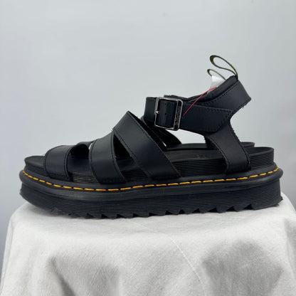 women Doc Marten Blaire Hydro Leather Sandals Black Shoes 11