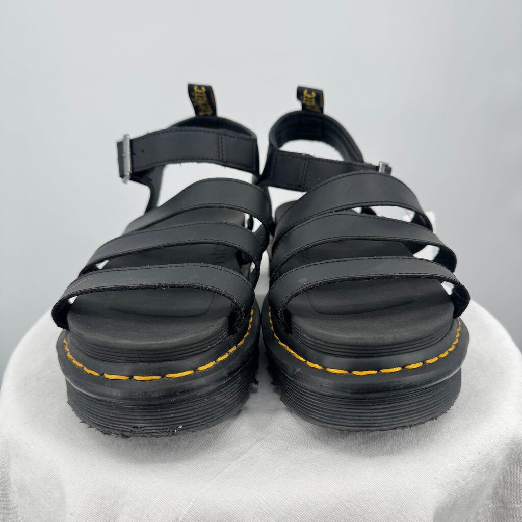women Doc Marten Blaire Hydro Leather Sandals Black Shoes 11