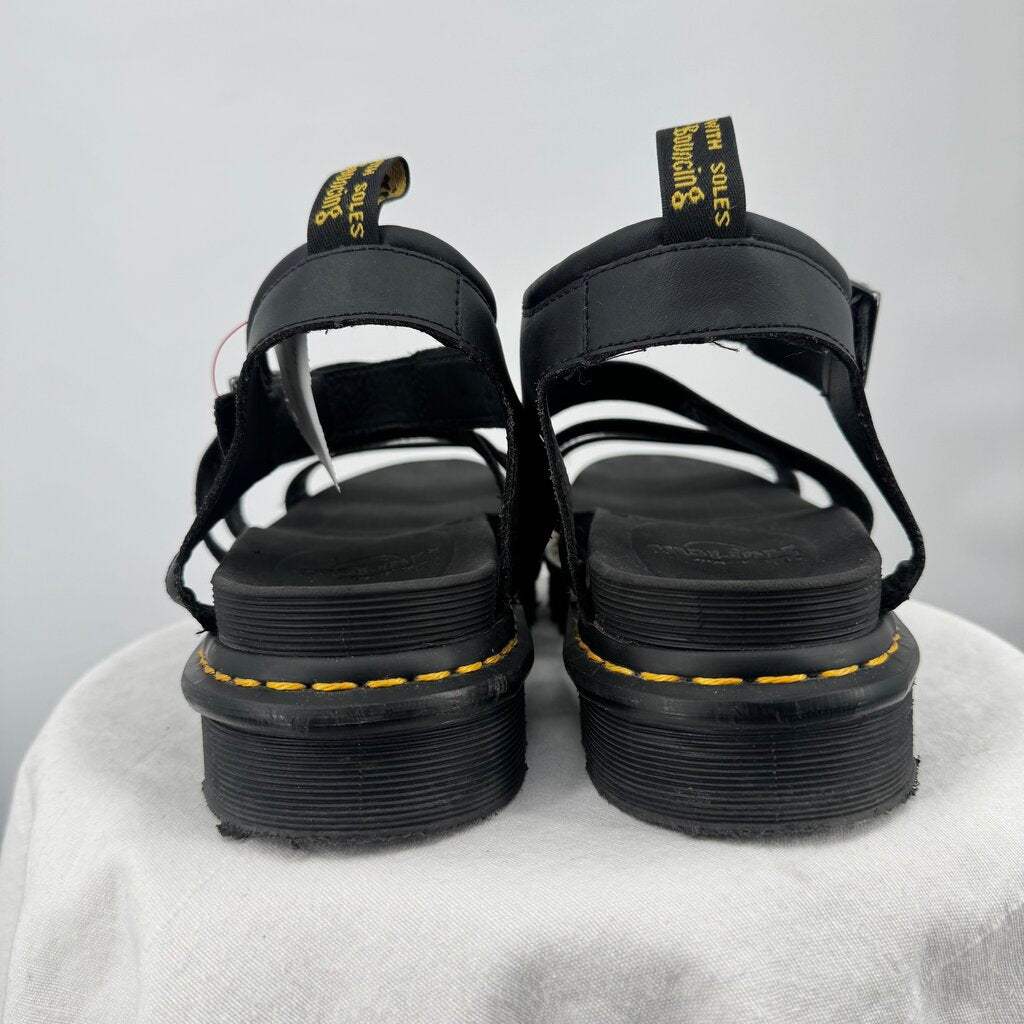 women Doc Marten Blaire Hydro Leather Sandals Black Shoes 11