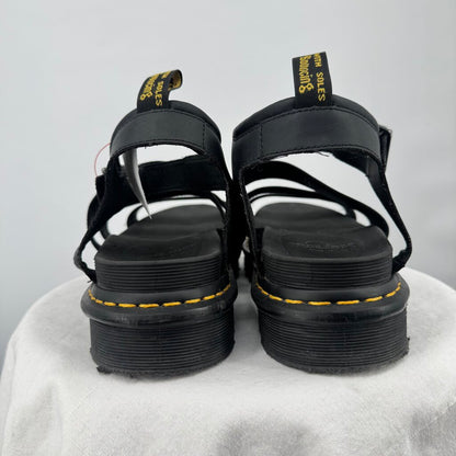 women Doc Marten Blaire Hydro Leather Sandals Black Shoes 11
