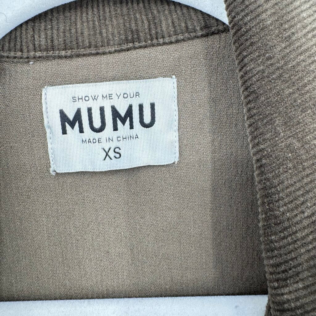 women Show Me Your Mumu Outlaw Corduroy Mini Olive Green Dress XS