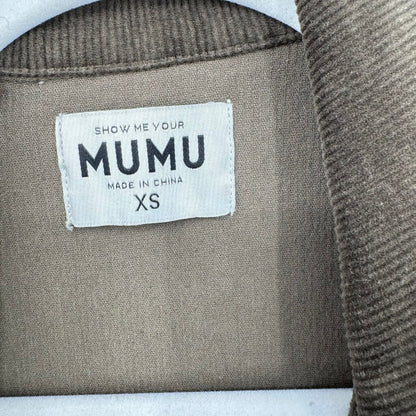 women Show Me Your Mumu Outlaw Corduroy Mini Olive Green Dress XS