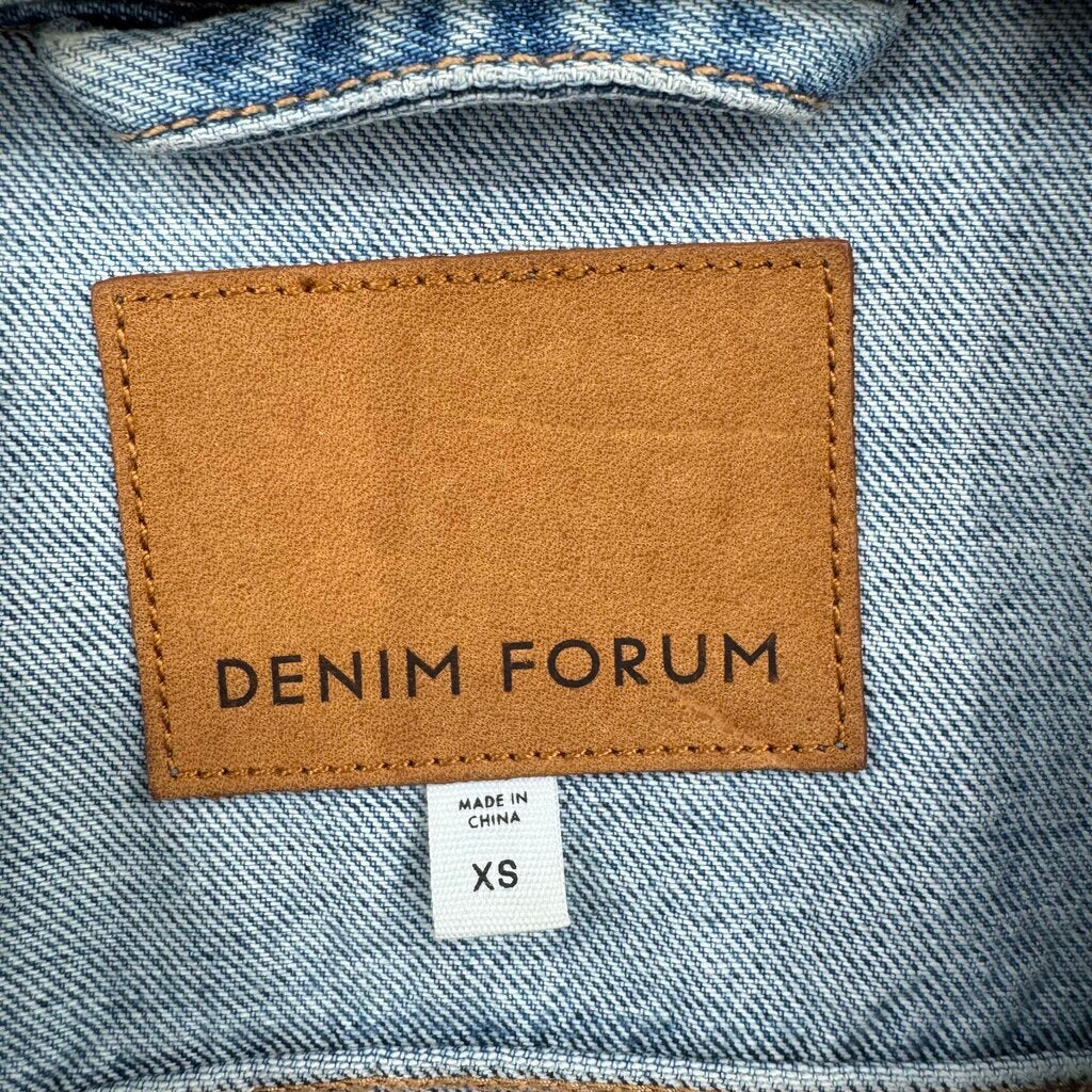 men Denim Forum Denim Button Front Blue Jacket XS
