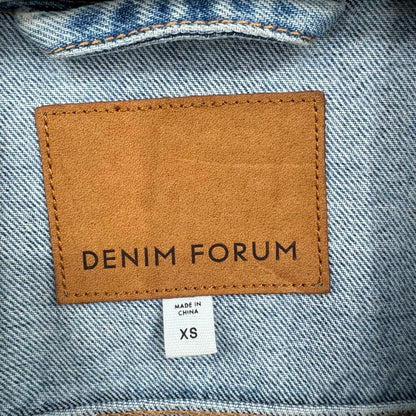 men Denim Forum Denim Button Front Blue Jacket XS