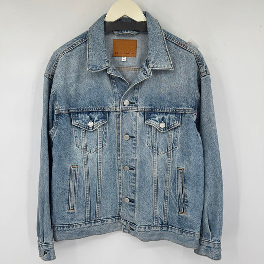 men Denim Forum Denim Button Front Blue Jacket XS