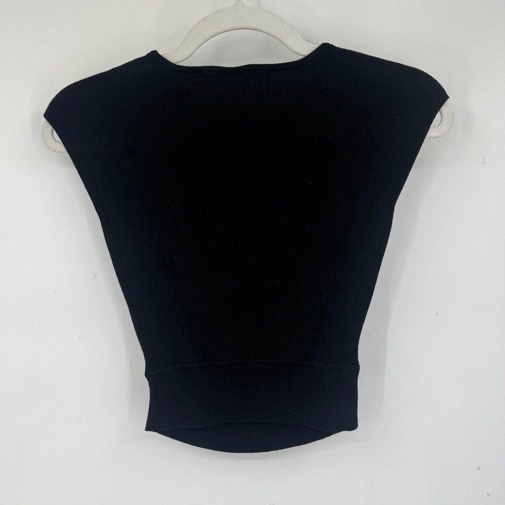 women Wilfred Yacine Cut-Out Black Knit Top S