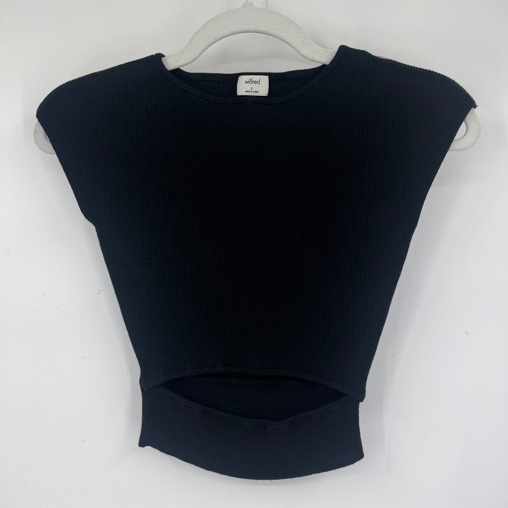women Wilfred Yacine Cut-Out Black Knit Top S