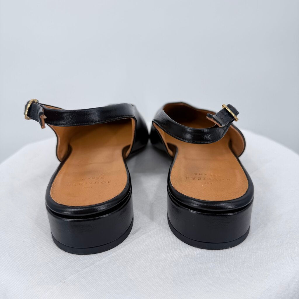 women Sezane NWOT Suzanne Slingbacks Black Shoes 40/9-9.5