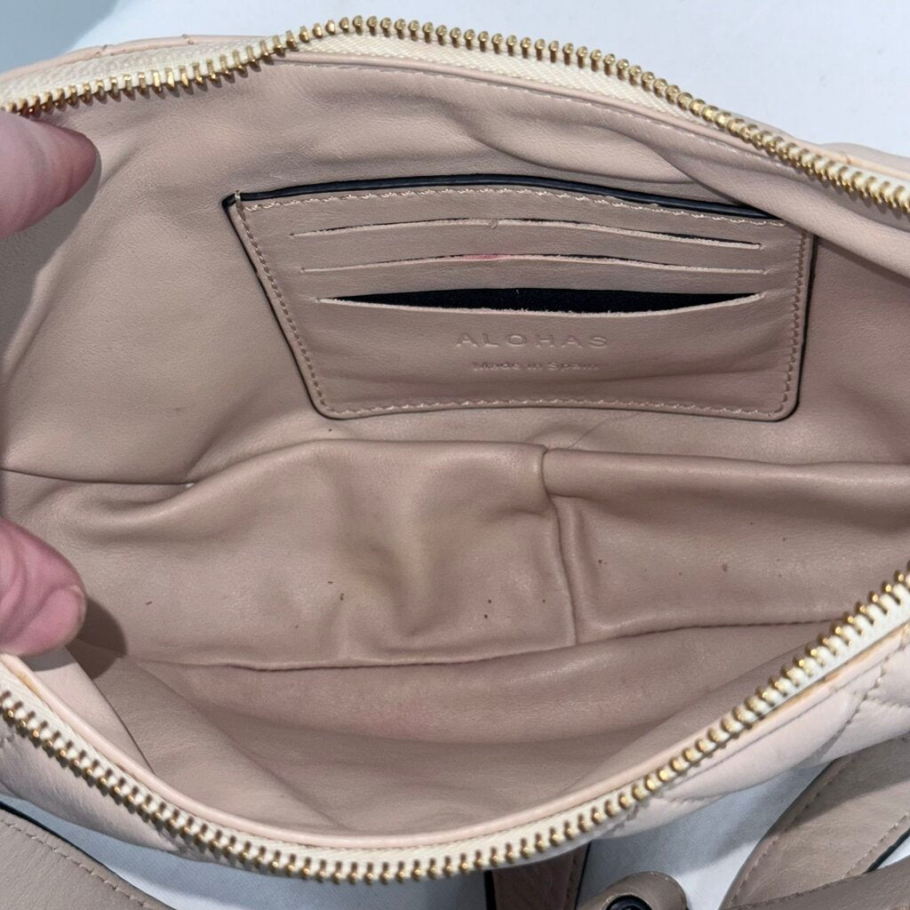 women Alohas The J Sling Bag Beige Purse 5.5"H, 10"W, 2.5"D