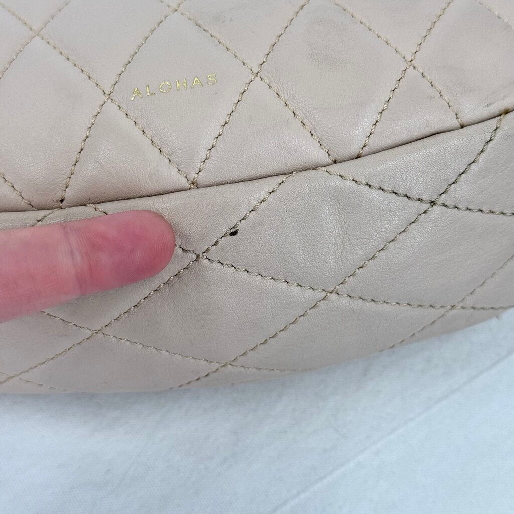 women Alohas The J Sling Bag Beige Purse 5.5"H, 10"W, 2.5"D