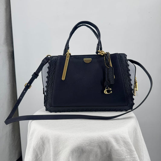 women Coach Whipstitch Colorblock Mixed Leather Dreamer Satchel 76787/76767 Ink Multi Purse