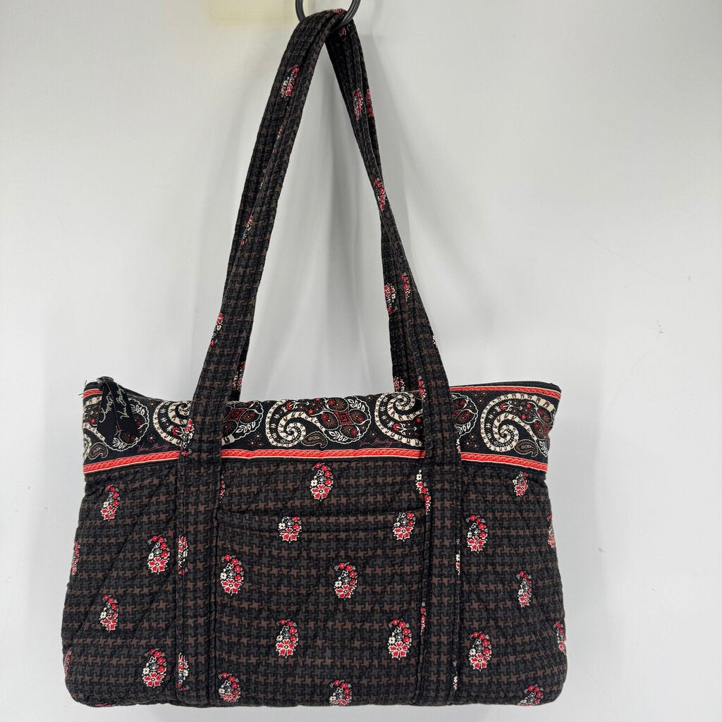 women Vera Bradley Houndstooth Tote Brown Purse