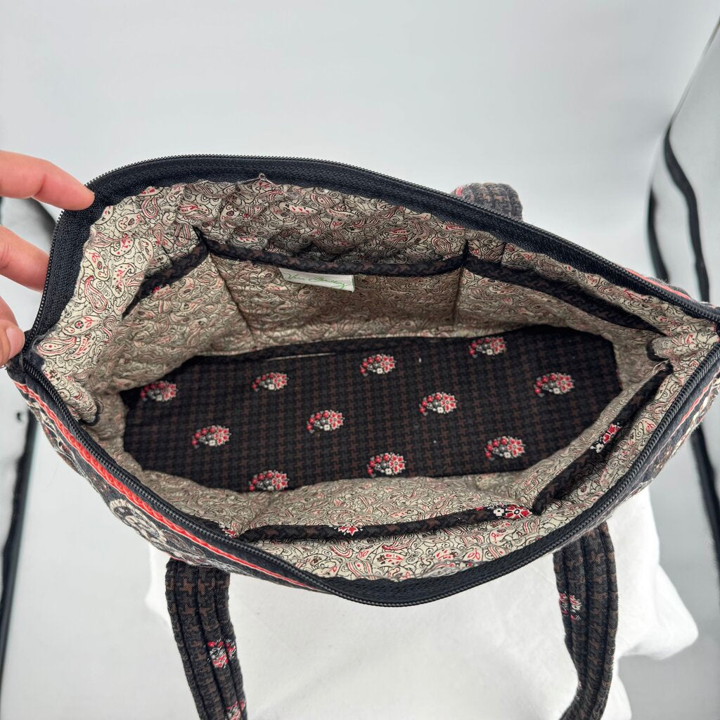 women Vera Bradley Houndstooth Tote Brown Purse