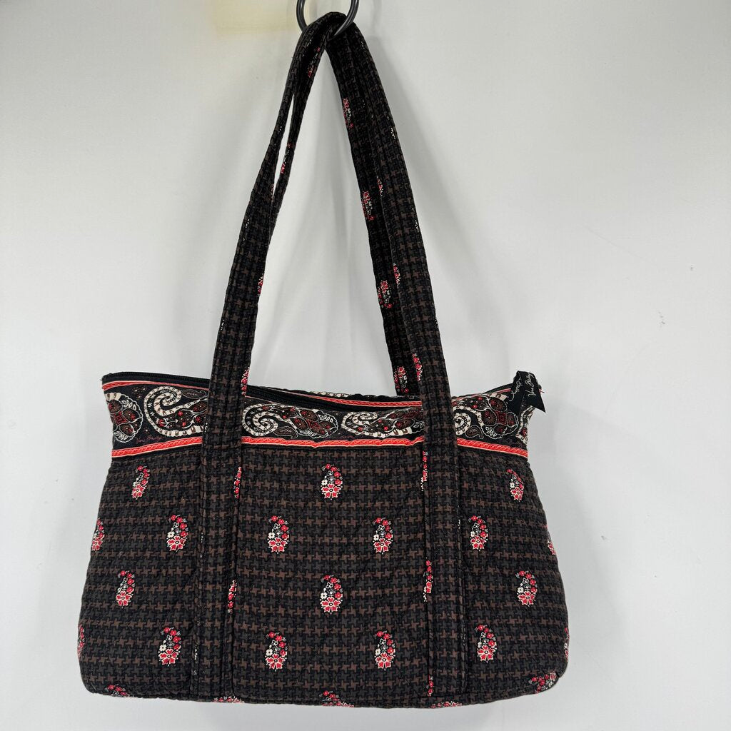 women Vera Bradley Houndstooth Tote Brown Purse