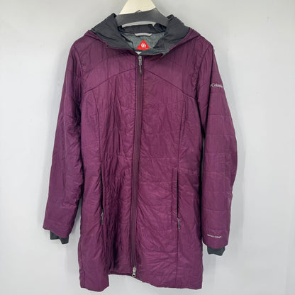 women Columbia Mighty Lite Hooded Puffer Berry Jacket M