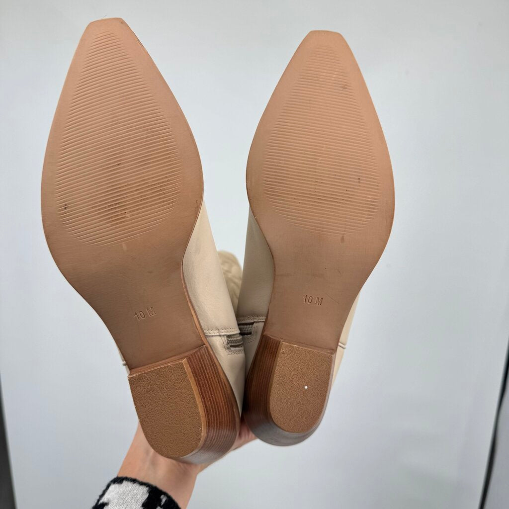 women Coconuts by Matisse Alpine Leather Western Boots AS IS Marking Ivory Tan Shoes 10