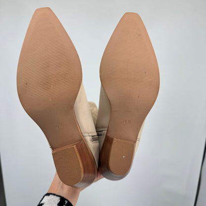 women Coconuts by Matisse Alpine Leather Western Boots AS IS Marking Ivory Tan Shoes 10