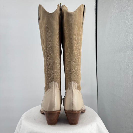 women Coconuts by Matisse Alpine Leather Western Boots AS IS Marking Ivory Tan Shoes 10