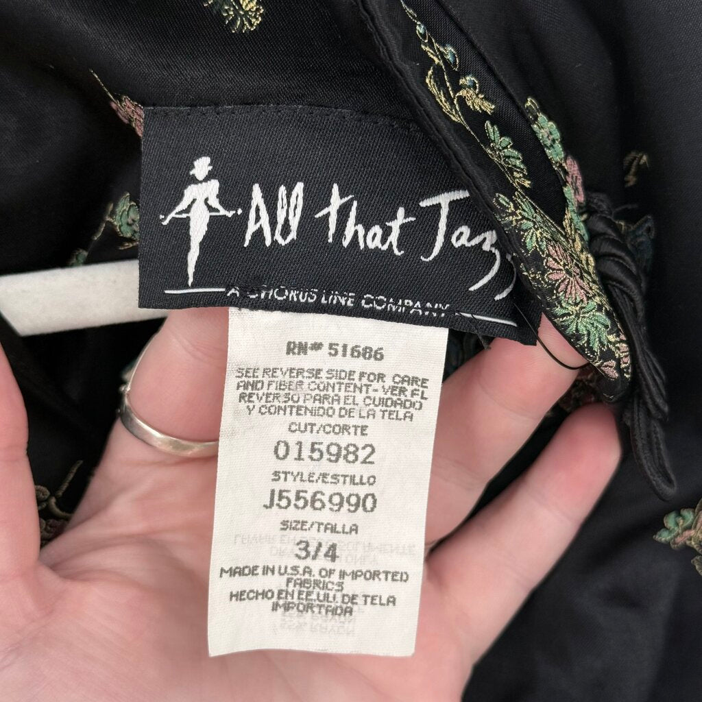 women All That Jazz Cheongsam Style Dress Black Multi Vintage 0-2