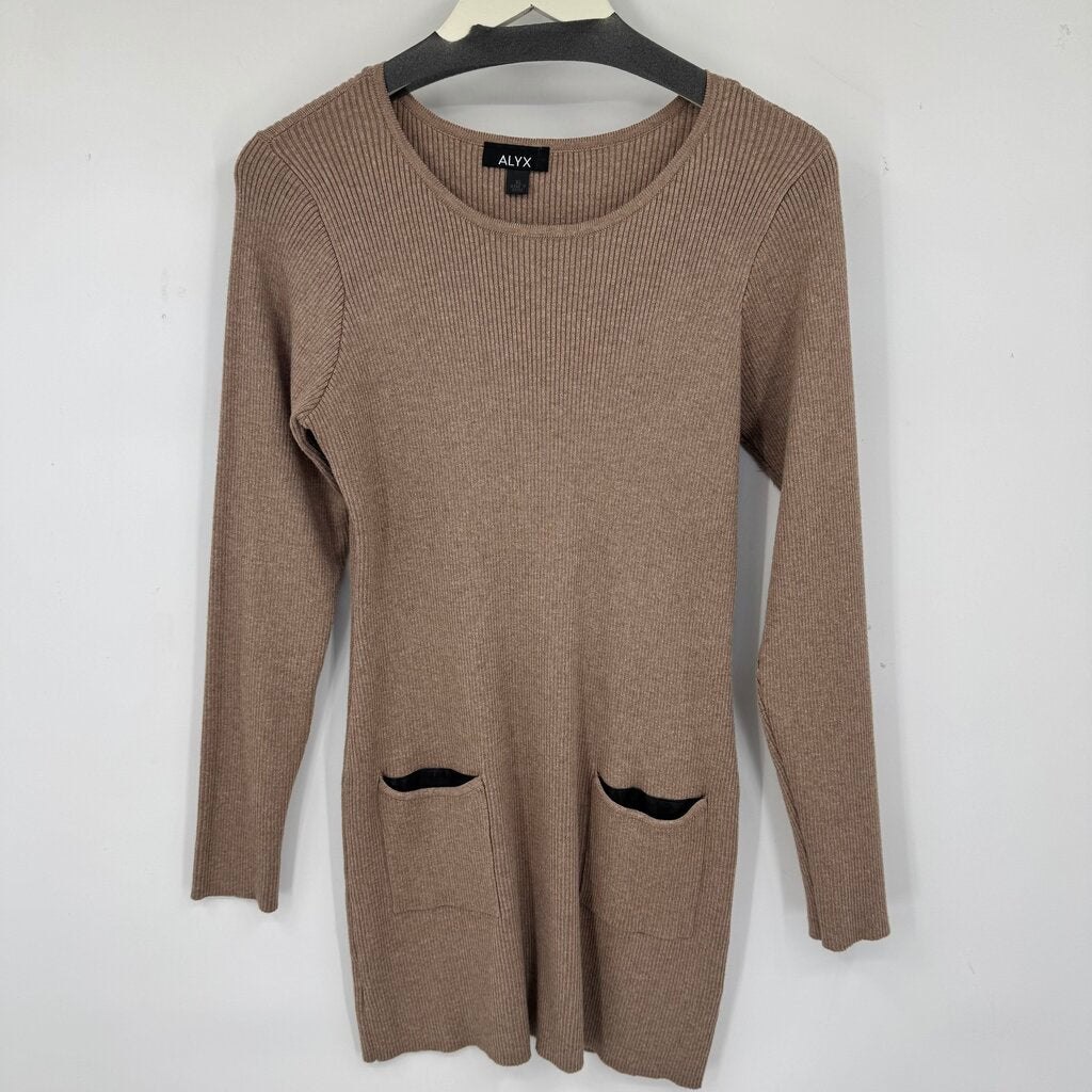 women Alyx Ribbed Knit Mini Dress Beige Dress