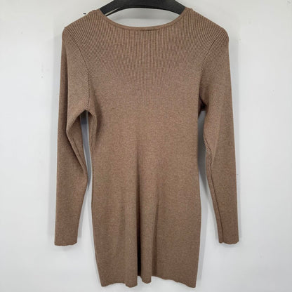 women Alyx Ribbed Knit Mini Dress Beige Dress