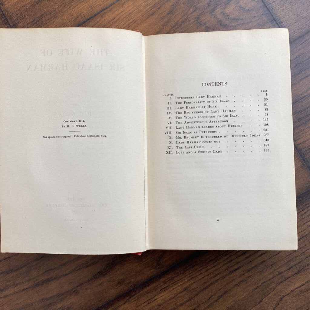 H G Wells THE WIFE OF SIR ISAAC HARMAN 1st Edition 2nd Printing Uncatagorized